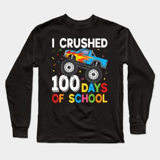 100 Days of School Monster Truck 100th Day of School Boys Long Sleeve T-Shirt